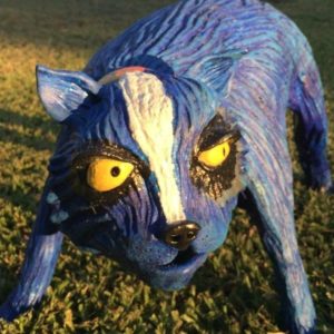 Blue Kitty Stunt Sculpture  SOLD