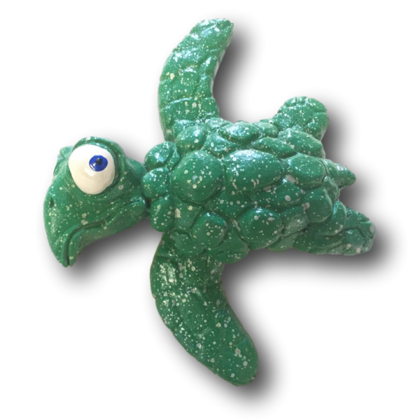 Dark Green Big Wave Dave Sea Turtle Art