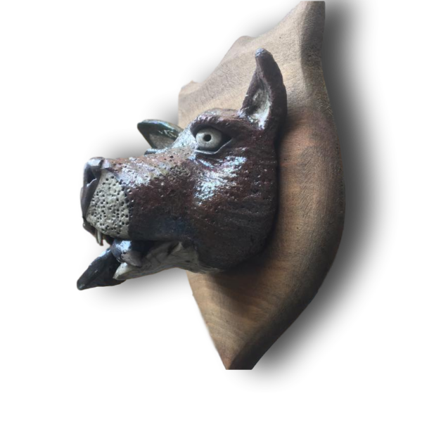 Cat Eating Bird Wall Bust - Image 2