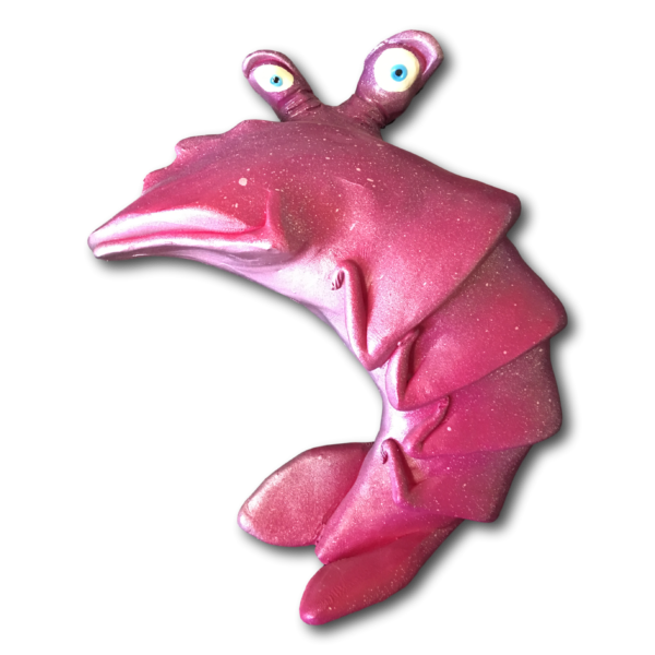 Pink Hipster Shrimp Fish With Attitude