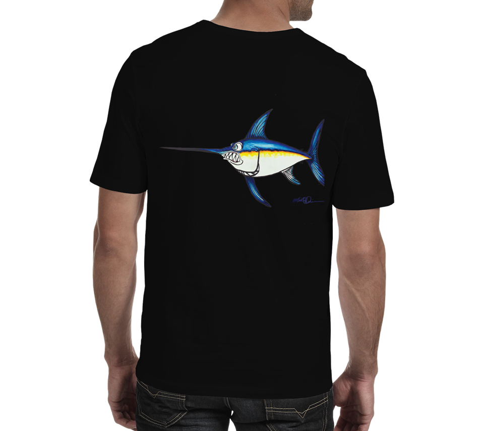 Mike Quinn "Swordfish" Adult Shirt 100 Cotton Fish With Attitude by