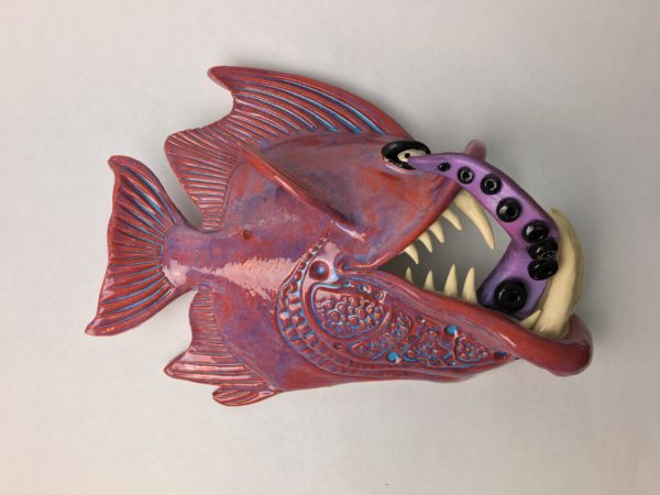 Large Toothy Pink Fish "Lucky Lucy" - Image 2