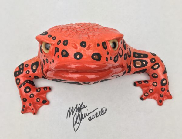 Bitcoin Bob - Frog Wall Art -with glass eyes and pattern
