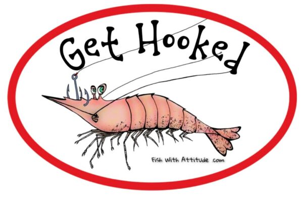 Get Hooked - Oval Sticker - Fish With Attitude