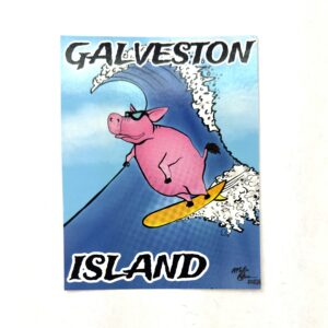 Postcard - Surfing Pig - Fish With Attitude