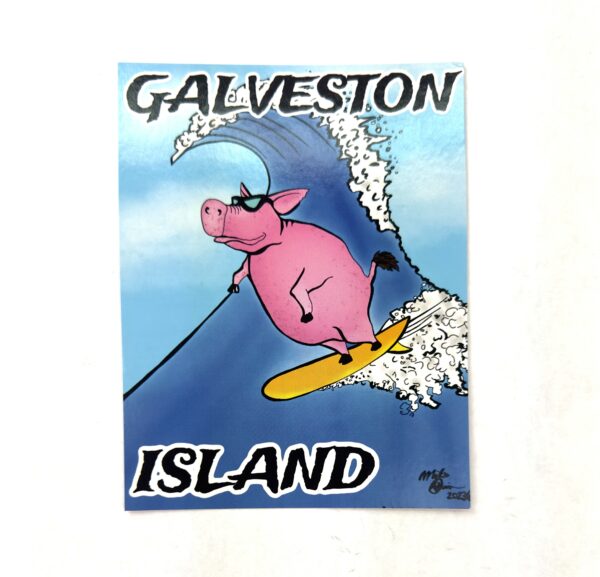 Postcard - Surfing Pig - Fish With Attitude