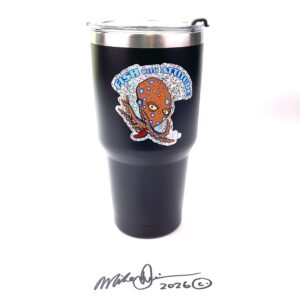30oz Stainless Steel Travel Mug with lid -  Squid Sticker