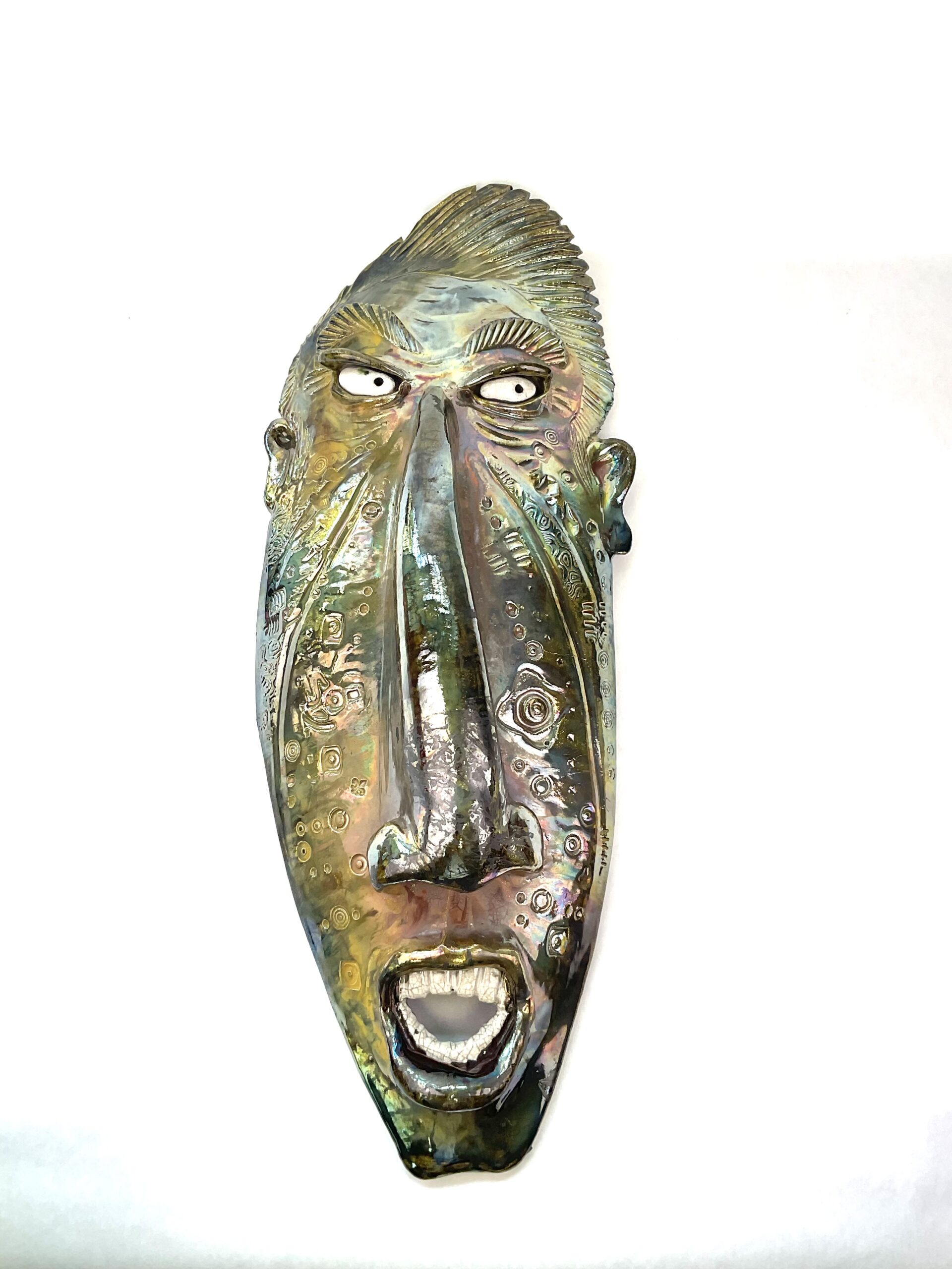 Geronimo- Raku Mask- Fish With Attitude