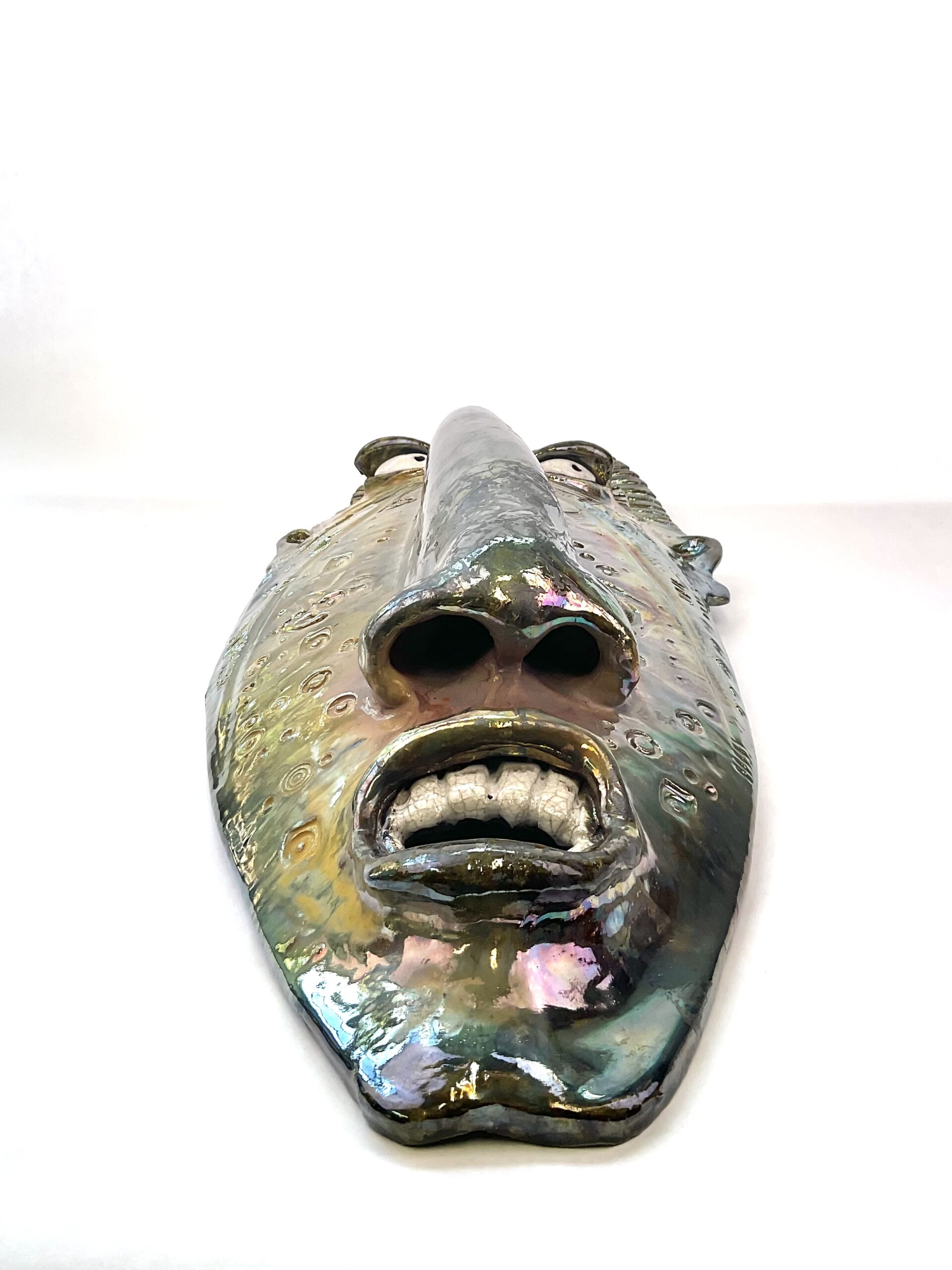 Geronimo- Raku Mask- Fish With Attitude - Image 2